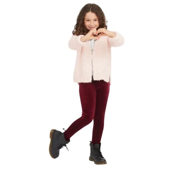 Spanx Girls Velvet Leggings Rich Burgundy Size M (8–10) High Rise Waistband NWT - Picture 8 of 8